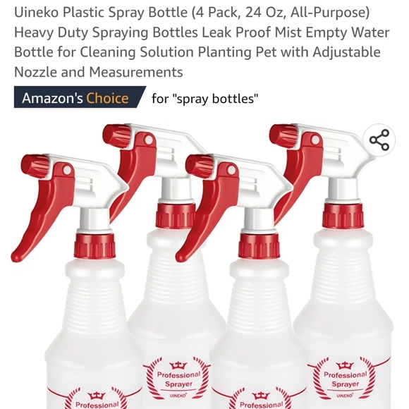 EZPRO USA 24oz Spray Bottles 3-Pack - 360° Upside Down Sprayer For Cleaning & Gardening